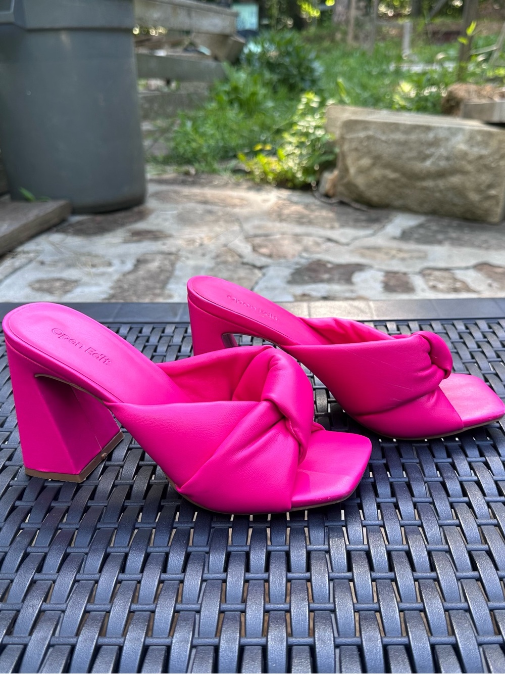 Open Edit Barbie Pink Knotted Block Heel Mule - Women’s 8